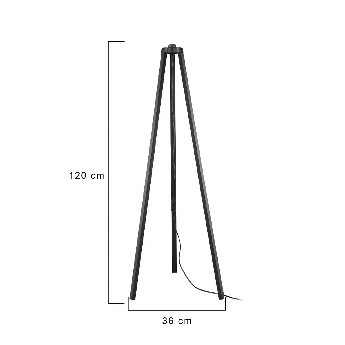 TRIPOD 203-0258 Μοντέρνο Επιδαπέδιο Φωτιστικό Μονόφωτο 1 x E27 IP20 Μαύρο Ξύλο - Μ38 x Π38 x Υ120