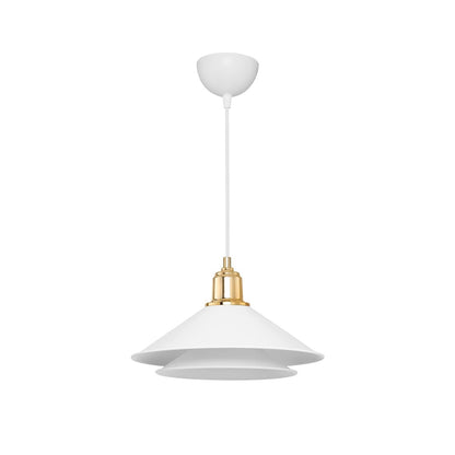 FERRO 203-0268 Μοντέρνο Κρεμαστό Φωτιστικό Οροφής με Ντουί 1 x E27 AC 220-240V IP20 - Λευκό & Χρυσό - Μ30 x Π30 x Υ19