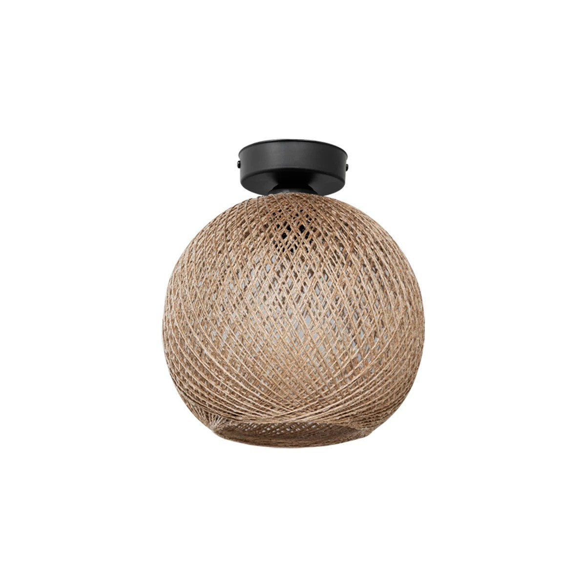 CORDE 203-0270 Μοντέρνο Φωτιστικό Οροφής Μπάλα Μονόφωτο 1 x E27 IP20 Μπέζ Σχοίνι - Μ25 x Π25 x Υ25cm