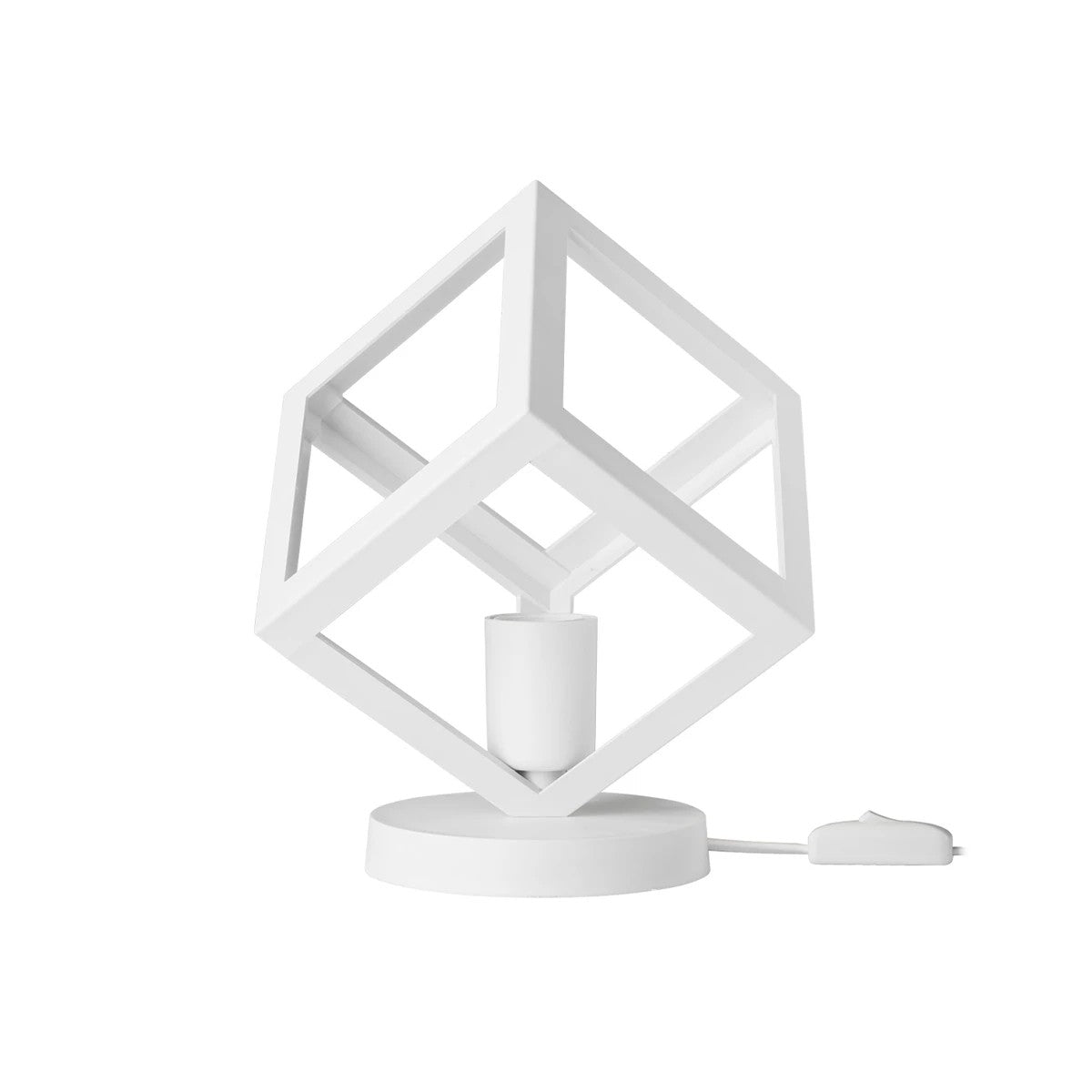 DISE 203-0273 Μοντέρνο Eπιτραπέζιο Φωτιστικό Μονόφωτο 1 x E27 IP20 Λευκό Πλαστικό - Μ28 x Π28 x Υ29cm