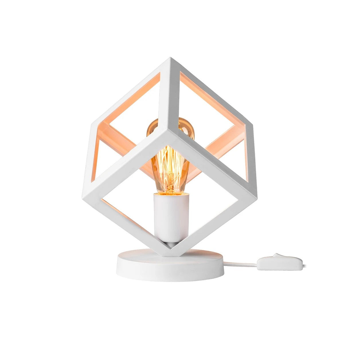 DISE 203-0273 Μοντέρνο Eπιτραπέζιο Φωτιστικό Μονόφωτο 1 x E27 IP20 Λευκό Πλαστικό - Μ28 x Π28 x Υ29cm