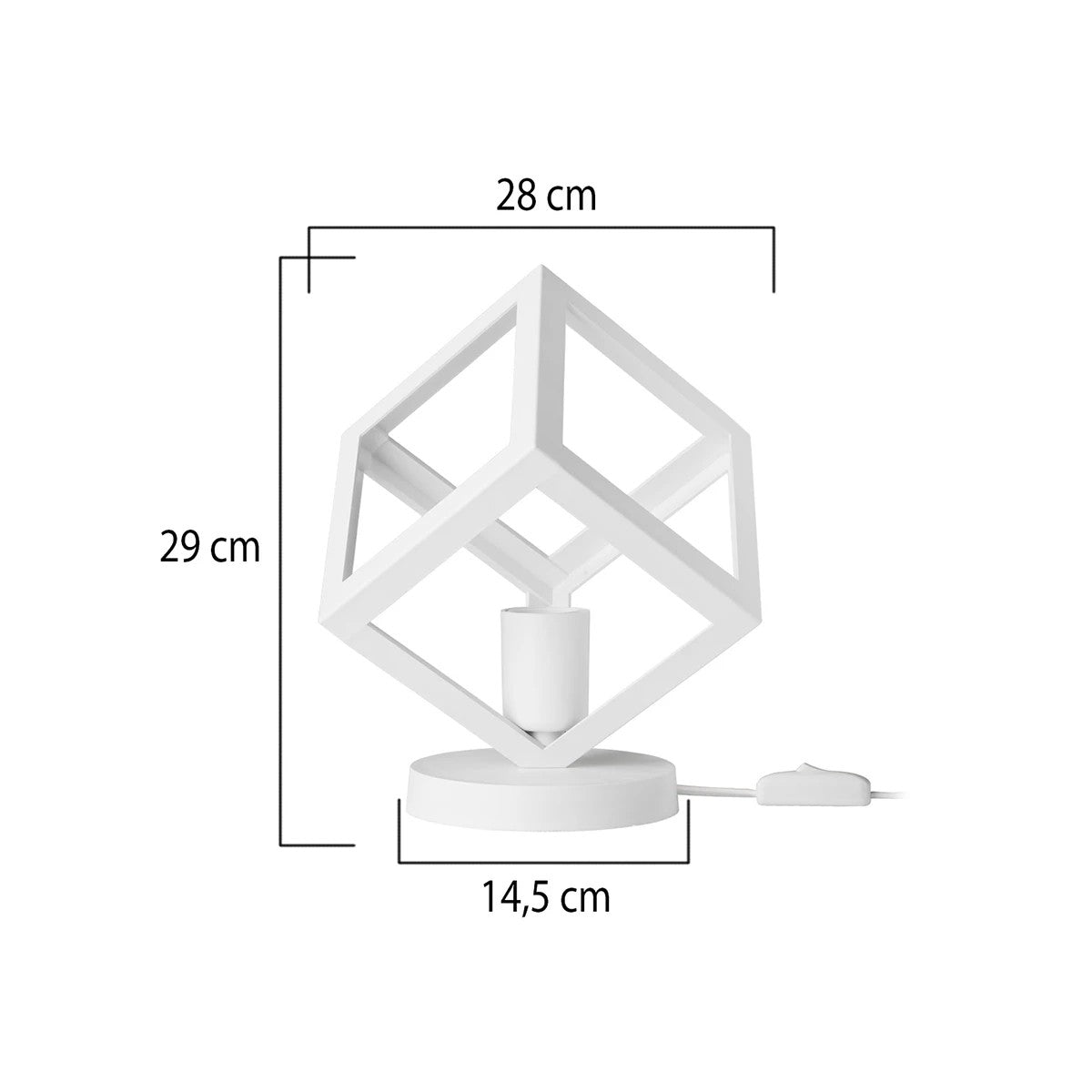 DISE 203-0273 Μοντέρνο Eπιτραπέζιο Φωτιστικό Μονόφωτο 1 x E27 IP20 Λευκό Πλαστικό - Μ28 x Π28 x Υ29cm