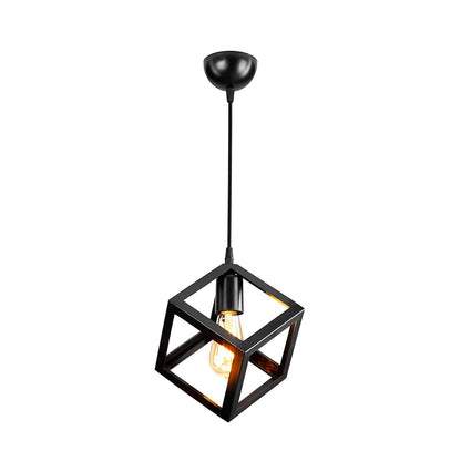 DISE 203-0274 Μοντέρνο Κρεμαστό Φωτιστικό Κύβος Μονόφωτο 1 x E27 IP20 Μαύρο Πλαστικό - Μ22 x Π22 x Υ24cm