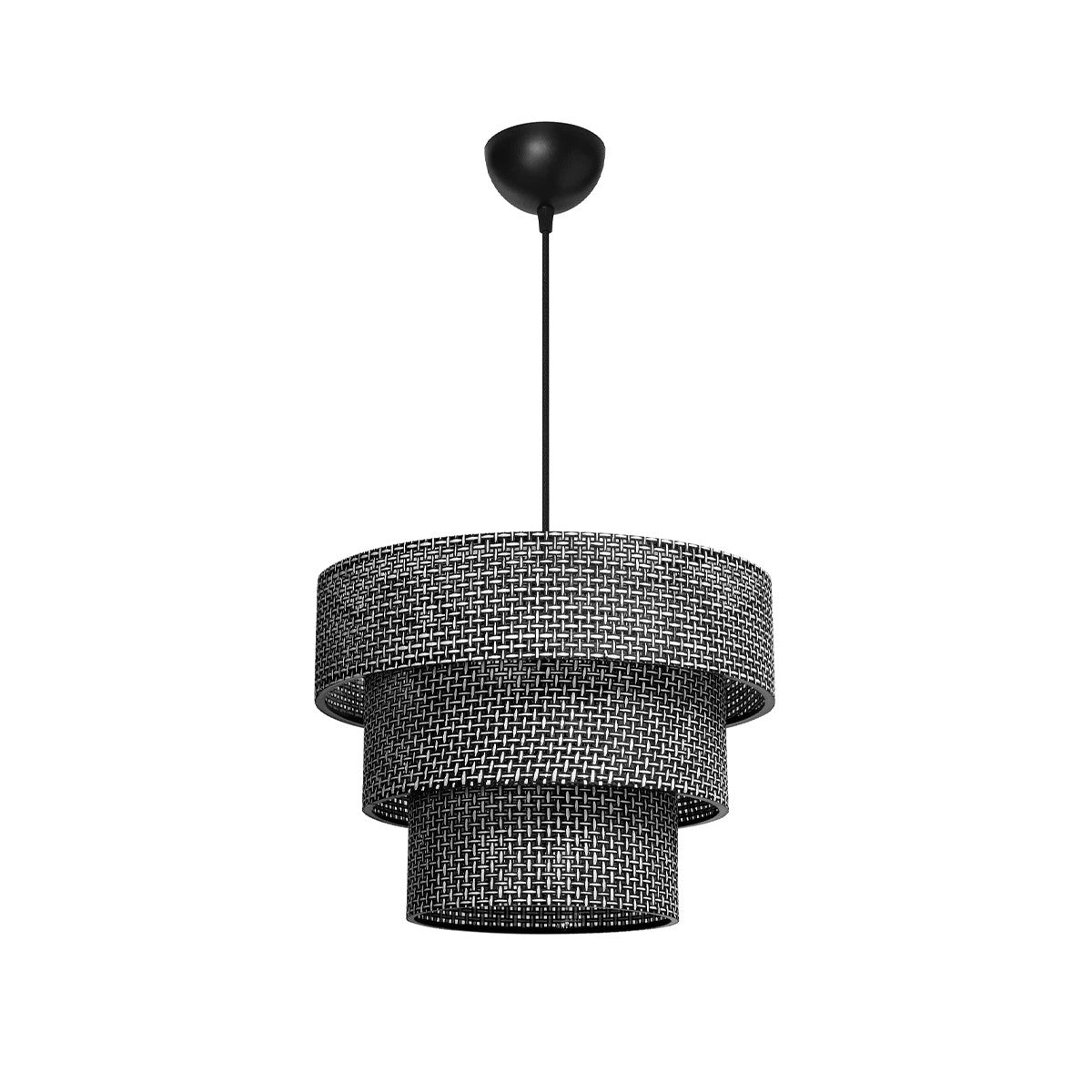 LEVEL 203-0276 Μοντέρνο Κρεμαστό Φωτιστικό Καπέλο Μονόφωτο 1 x E27 IP20 Γκρι Διάτρητο Ύφασμα - Μ38 x Π38 x Υ30cm