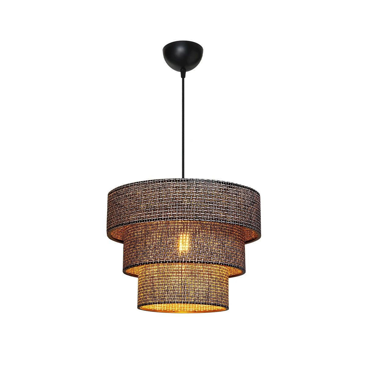 LEVEL 203-0276 Μοντέρνο Κρεμαστό Φωτιστικό Καπέλο Μονόφωτο 1 x E27 IP20 Γκρι Διάτρητο Ύφασμα - Μ38 x Π38 x Υ30cm