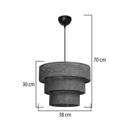 LEVEL 203-0276 Μοντέρνο Κρεμαστό Φωτιστικό Καπέλο Μονόφωτο 1 x E27 IP20 Γκρι Διάτρητο Ύφασμα - Μ38 x Π38 x Υ30cm