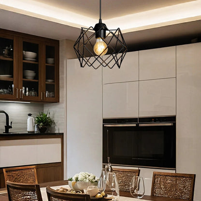 VORTEX 203-0277 Μοντέρνο Κρεμαστό Φωτιστικό Οροφής με Ντουί 1 x E27 AC 220-240V IP20 - Μαύρο - Μ23.5 x Π23.5 x Υ20