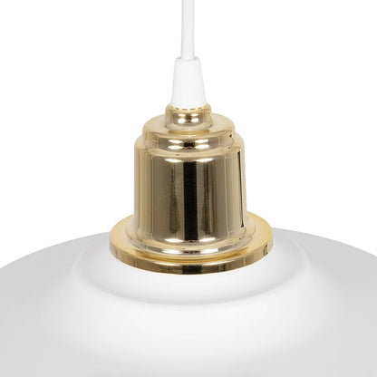 LOAN 203-0283 Μοντέρνο Κρεμαστό Φωτιστικό Οροφής με Ντουί 1 x E27 AC 220-240V IP20 - Λευκό & Χρυσό - Μ25.5 x Π25.5 x Υ17
