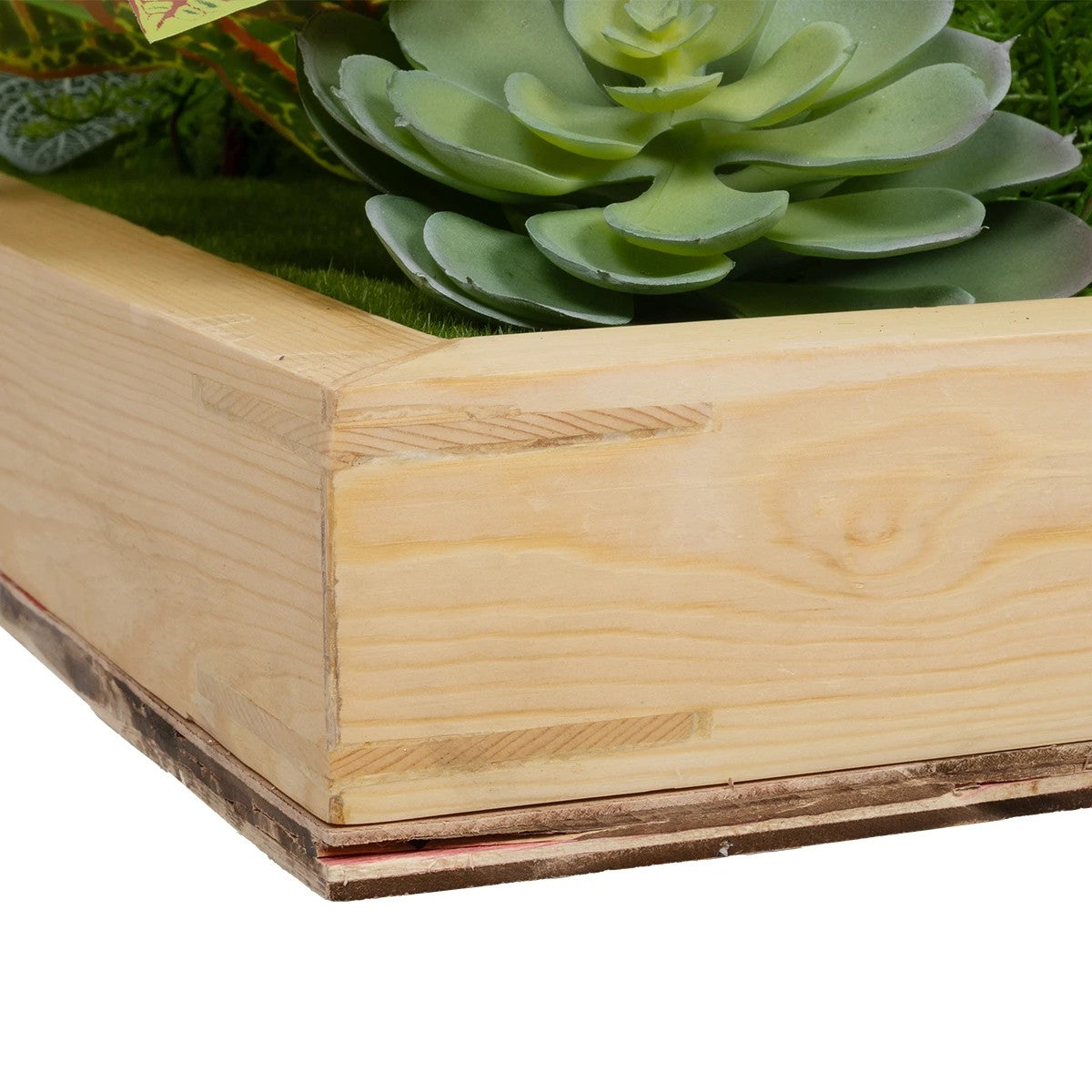 VARIOUS PLANT 20641 Τεχνητό Διακοσμητικό Φυλλωσιάς σε Ξύλινο Πάνελ - Κάθετος Κήπος Μιξ Μ60 x Π60 x Υ32