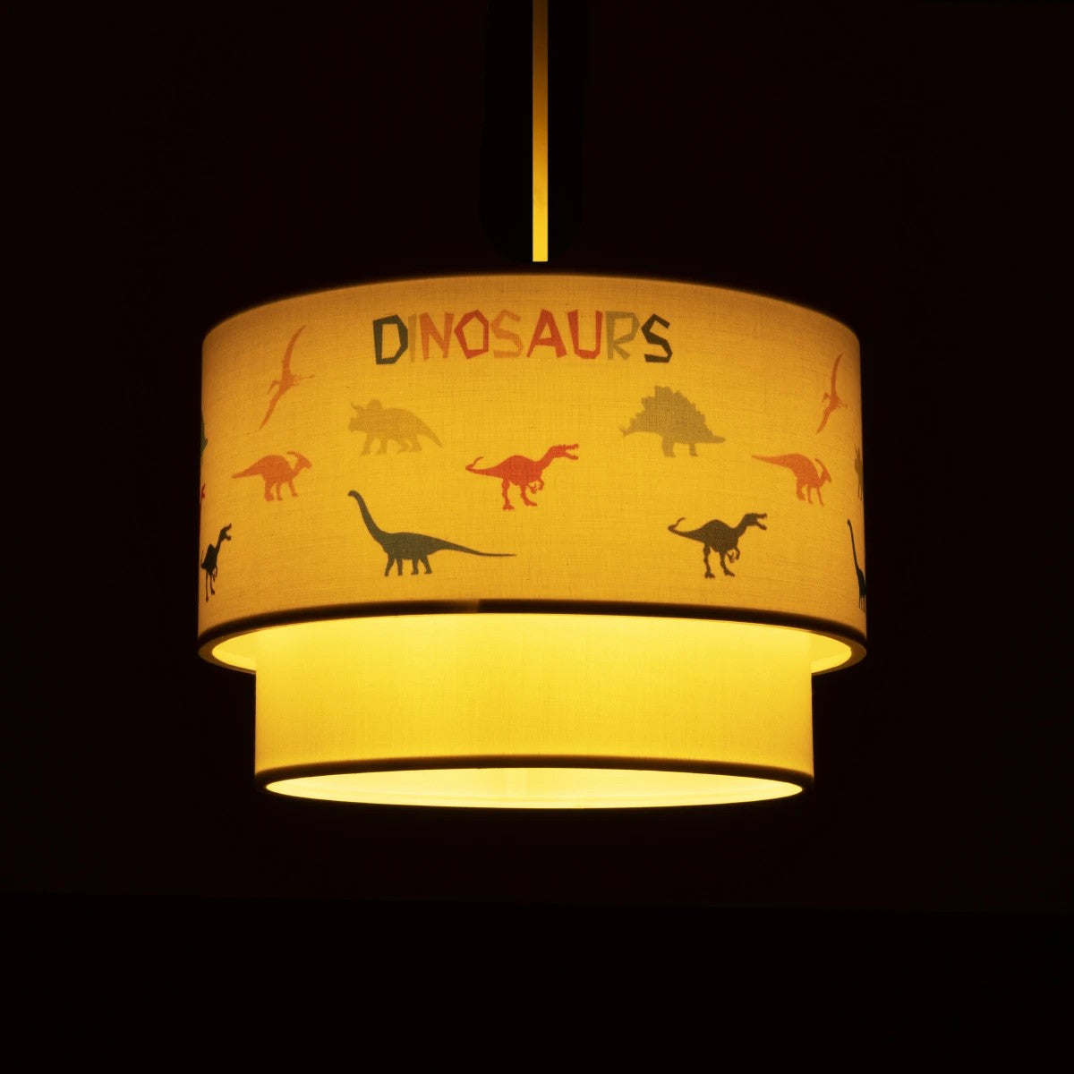 DINO 204-0006 Παιδικό Κρεμαστό Φωτιστικό Οροφής με Ντουί 1 x E27 AC 220-240V IP20 - Πολύχρωμο - Μ30 x Π30 x Υ24