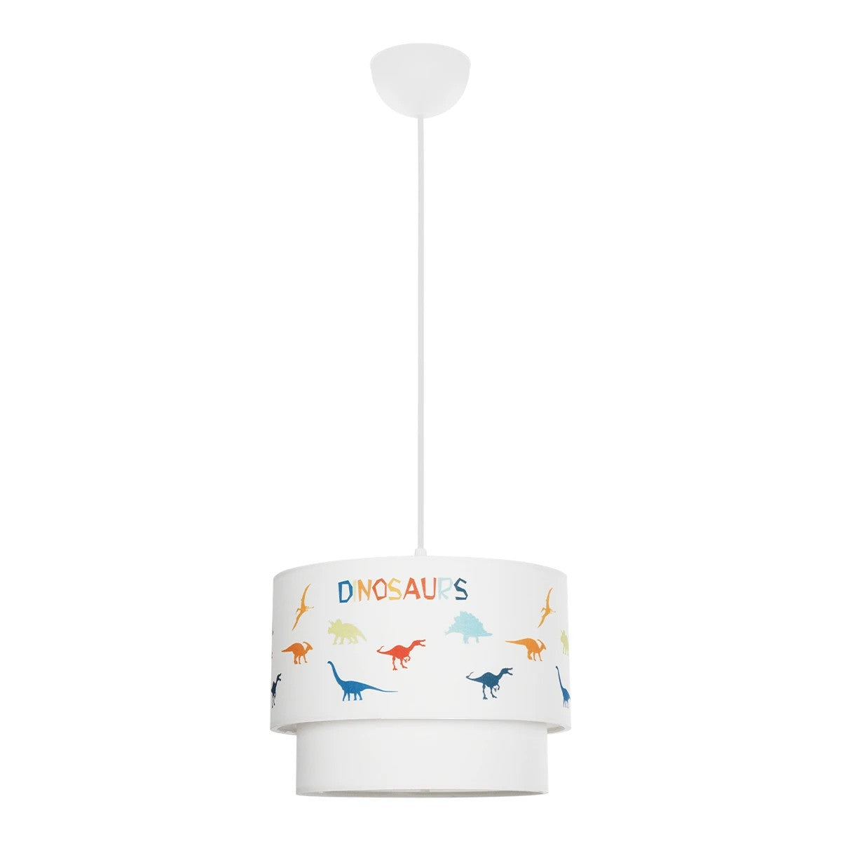 DINO 204-0006 Παιδικό Κρεμαστό Φωτιστικό Οροφής με Ντουί 1 x E27 AC 220-240V IP20 - Πολύχρωμο - Μ30 x Π30 x Υ24