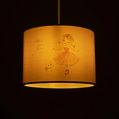 BALLERINA 204-0015 Παιδικό Κρεμαστό Φωτιστικό Οροφής με Ντουί 1 x E27 AC 220-240V IP20 - Ροζ - Μ28 x Π28 x Υ24