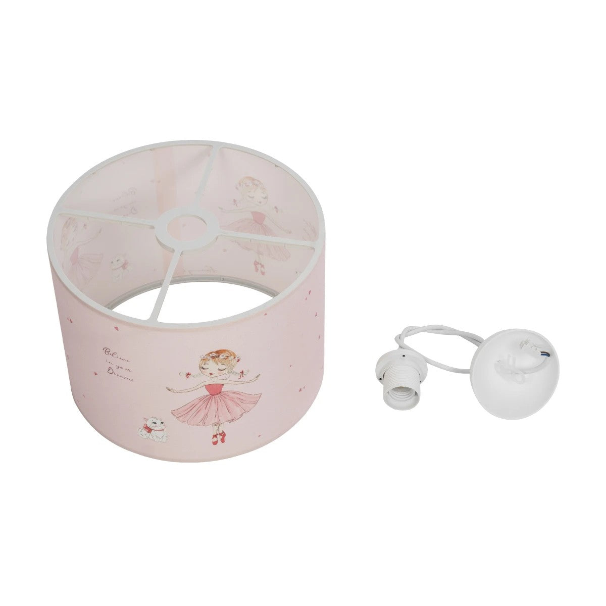BALLERINA 204-0015 Παιδικό Κρεμαστό Φωτιστικό Οροφής με Ντουί 1 x E27 AC 220-240V IP20 - Ροζ - Μ28 x Π28 x Υ24