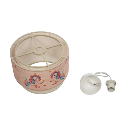 PONY 204-0016 Παιδικό Κρεμαστό Φωτιστικό Οροφής με Ντουί 1 x E27 AC 220-240V IP20 - Ροζ - Μ30 x Π30 x Υ24