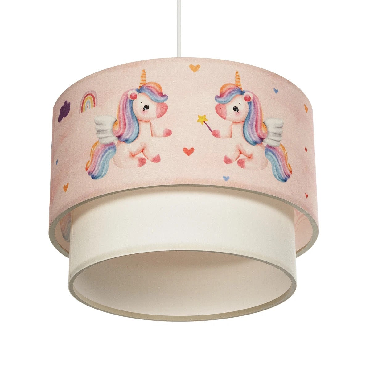 PONY 204-0016 Παιδικό Κρεμαστό Φωτιστικό Οροφής με Ντουί 1 x E27 AC 220-240V IP20 - Ροζ - Μ30 x Π30 x Υ24