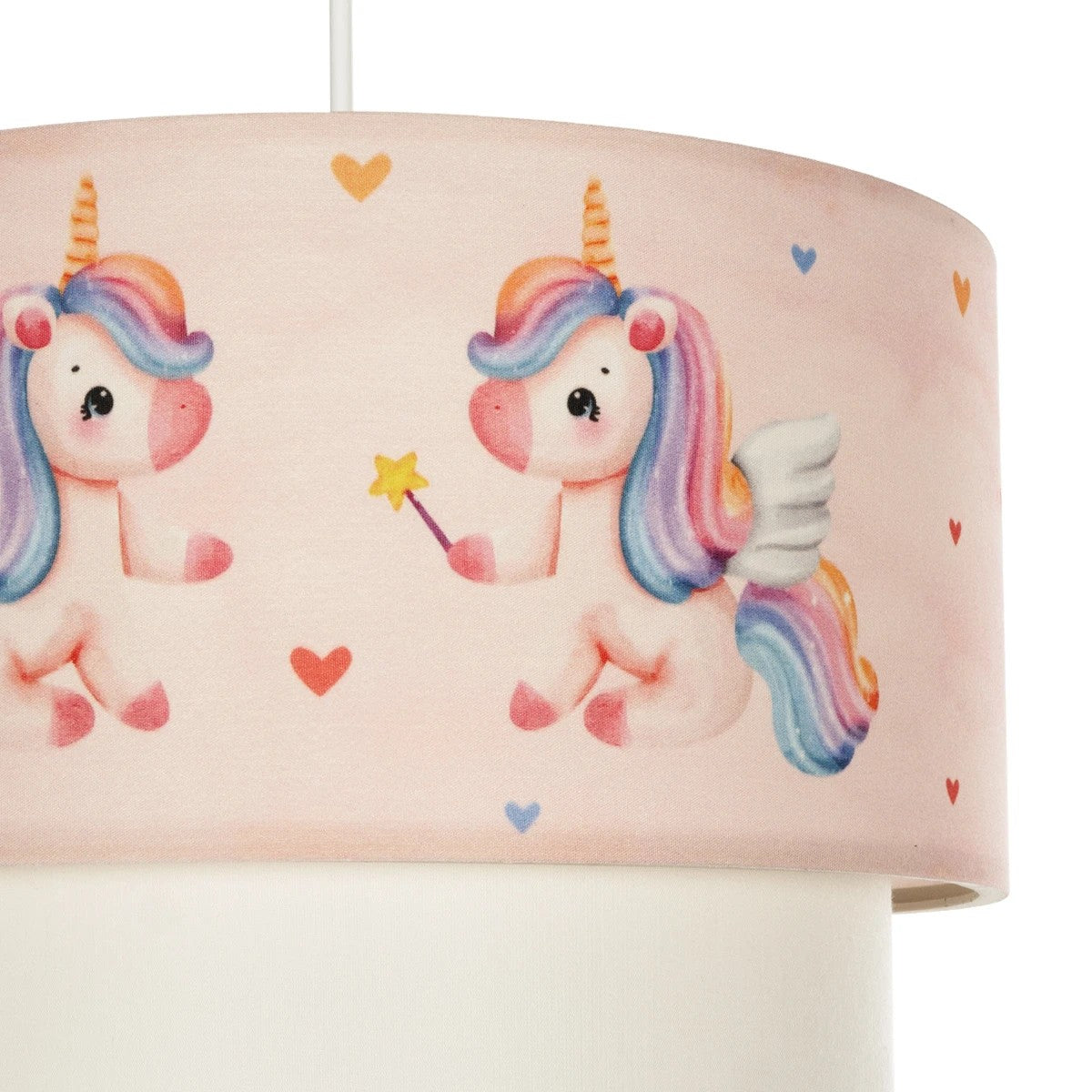 PONY 204-0016 Παιδικό Κρεμαστό Φωτιστικό Οροφής με Ντουί 1 x E27 AC 220-240V IP20 - Ροζ - Μ30 x Π30 x Υ24