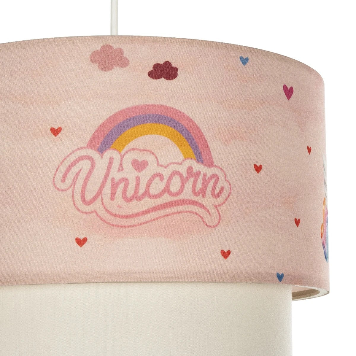 PONY 204-0016 Παιδικό Κρεμαστό Φωτιστικό Οροφής με Ντουί 1 x E27 AC 220-240V IP20 - Ροζ - Μ30 x Π30 x Υ24