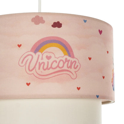 PONY 204-0016 Παιδικό Κρεμαστό Φωτιστικό Οροφής με Ντουί 1 x E27 AC 220-240V IP20 - Ροζ - Μ30 x Π30 x Υ24
