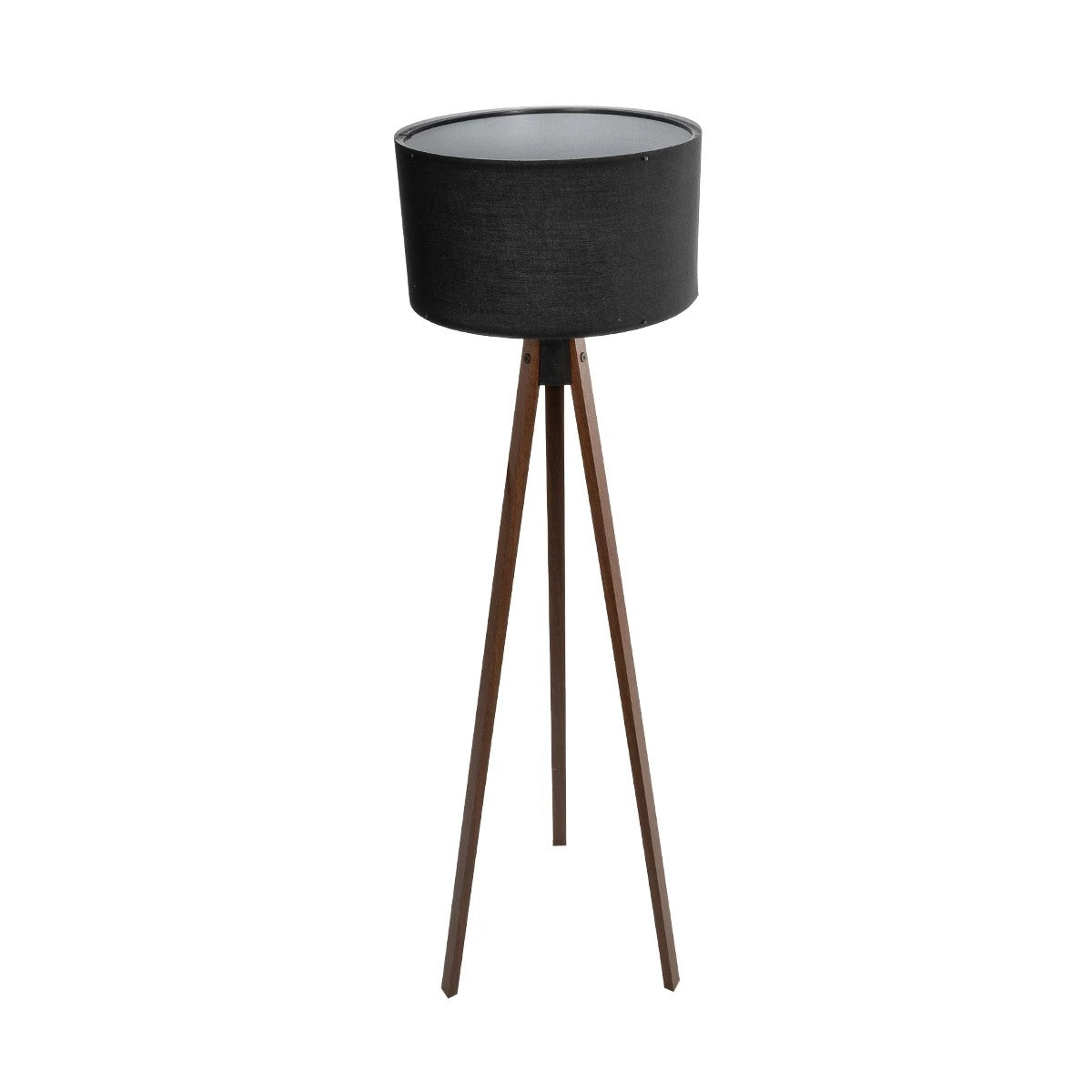 SAGA 204-0038 Μοντέρνο Eπιδαπέδιο Φωτιστικό Μονόφωτο 1 x E27 IP20 Καφέ Ξύλο με Μαύρο Ύφασμα - Μ38 x Π38 x Υ140