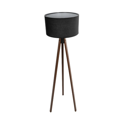 SAGA 204-0038 Μοντέρνο Eπιδαπέδιο Φωτιστικό Μονόφωτο 1 x E27 IP20 Καφέ Ξύλο με Μαύρο Ύφασμα - Μ38 x Π38 x Υ140