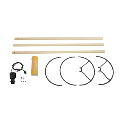 SAGA 204-0045 Μοντέρνο Eπιδαπέδιο Φωτιστικό Μονόφωτο 1 x E27 IP20 Μπεζ Ξύλο με Κίτρινο Ύφασμα - Μ38 x Π38 x Υ140