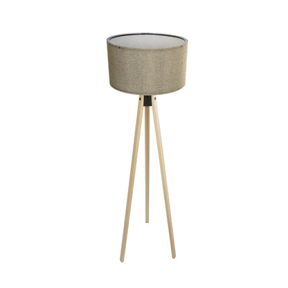 SAGA 204-0047 Μοντέρνο Eπιδαπέδιο Φωτιστικό Μονόφωτο 1 x E27 IP20 Μπεζ Ξύλο με Πράσινο Ύφασμα - Μ38 x Π38 x Υ140