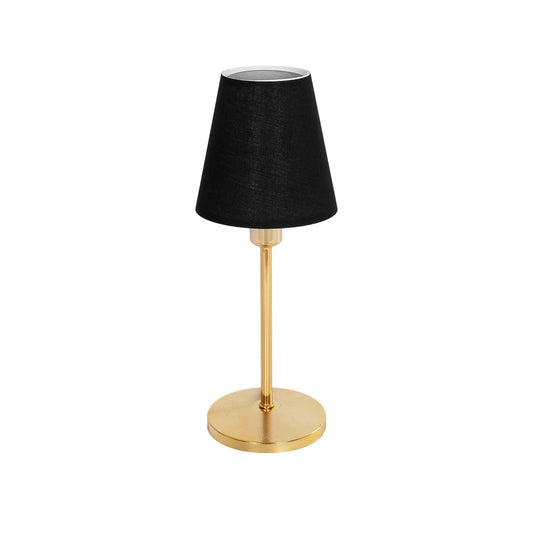 GLOSSY 204-0056 Μοντέρνο Επιτραπέζιο Φωτιστικό Πορτατίφ με Ντουί 1 x E14 AC 220-240V IP20 - Χρυσό & Μαύρο - Μ14 x Π14 x Υ36