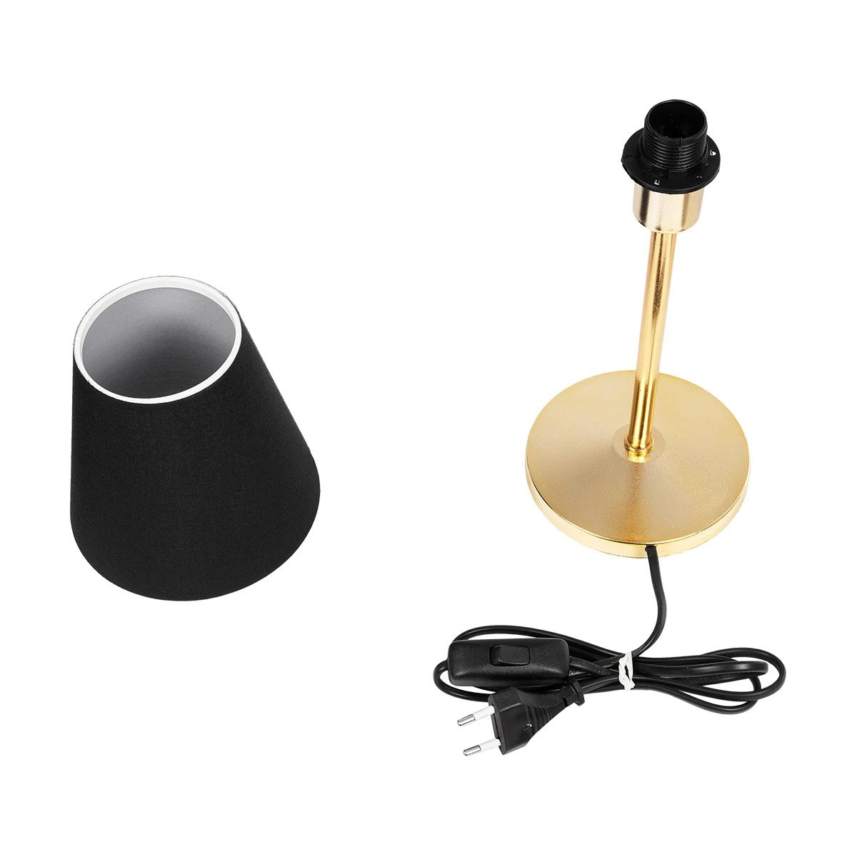 GLOSSY 204-0056 Μοντέρνο Επιτραπέζιο Φωτιστικό Πορτατίφ με Ντουί 1 x E14 AC 220-240V IP20 - Χρυσό & Μαύρο - Μ14 x Π14 x Υ36