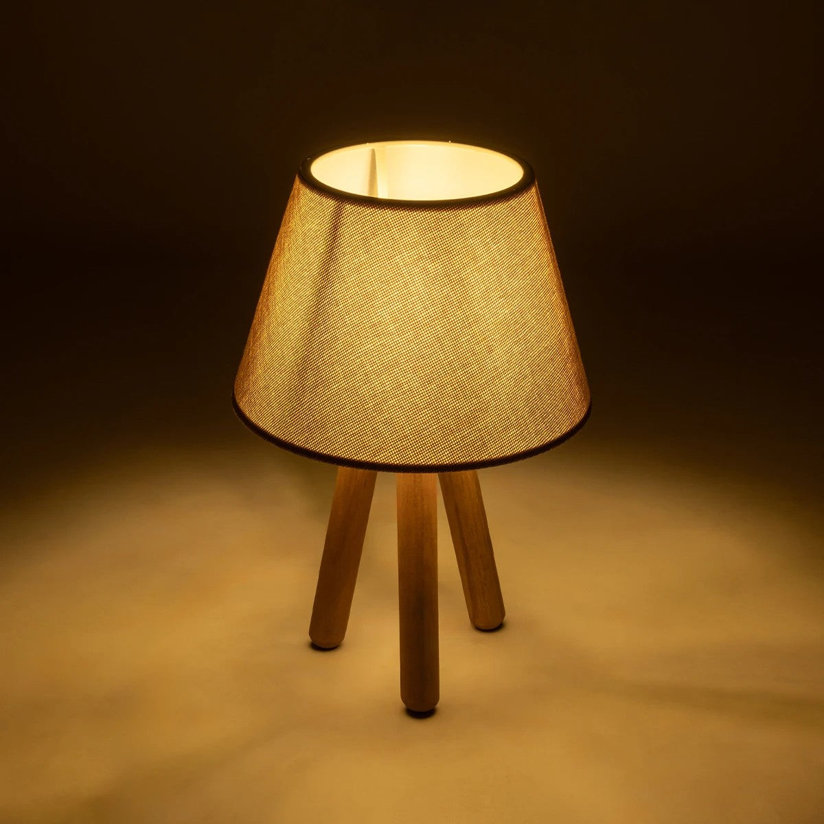 CAP 204-0067 Μοντέρνο Επιτραπέζιο Φωτιστικό Πορτατίφ με Ντουί 1 x E27 AC 220-240V IP20 - Καφέ & Μπεζ - Μ22 x Π22 x Υ33