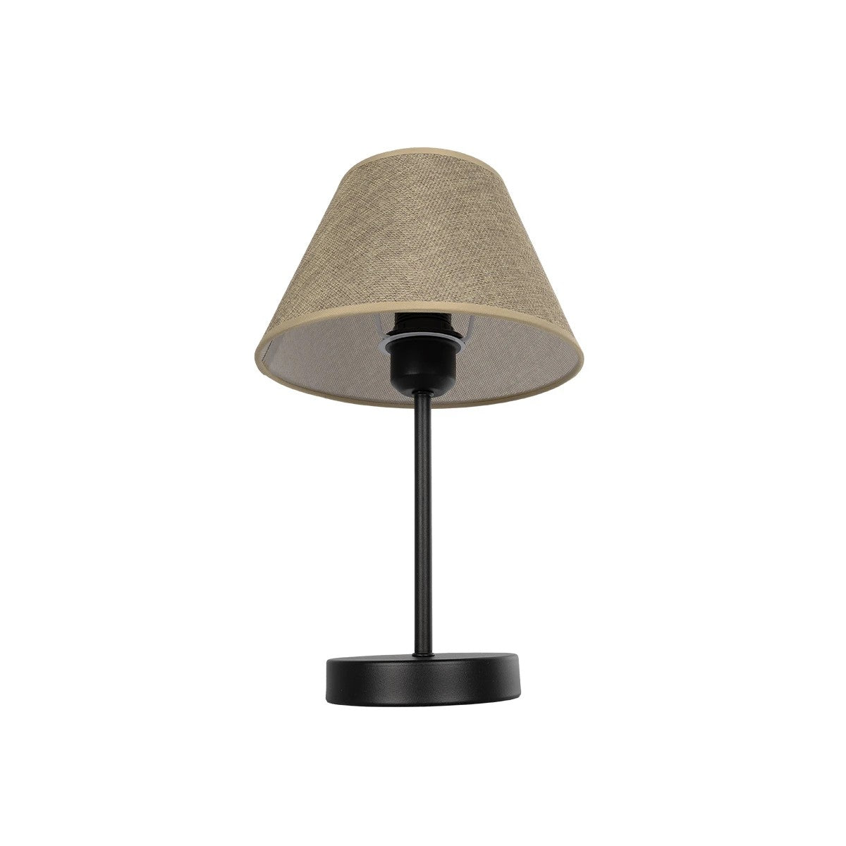 LARA 204-0073 Μοντέρνο Επιτραπέζιο Φωτιστικό Πορτατίφ με Ντουί 1 x E27 AC 220-240V IP20 - Μαύρο & Μπεζ - Μ22 x Π22 x Υ34