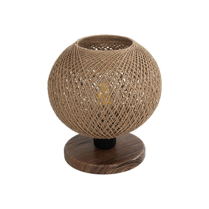 BOWL 204-0087 Μοντέρνο Επιτραπέζιο Φωτιστικό Πορτατίφ με Ντουί 1 x E27 AC 220-240V IP20 - Καφέ & Μπεζ - Μ22 x Π22 x Υ23