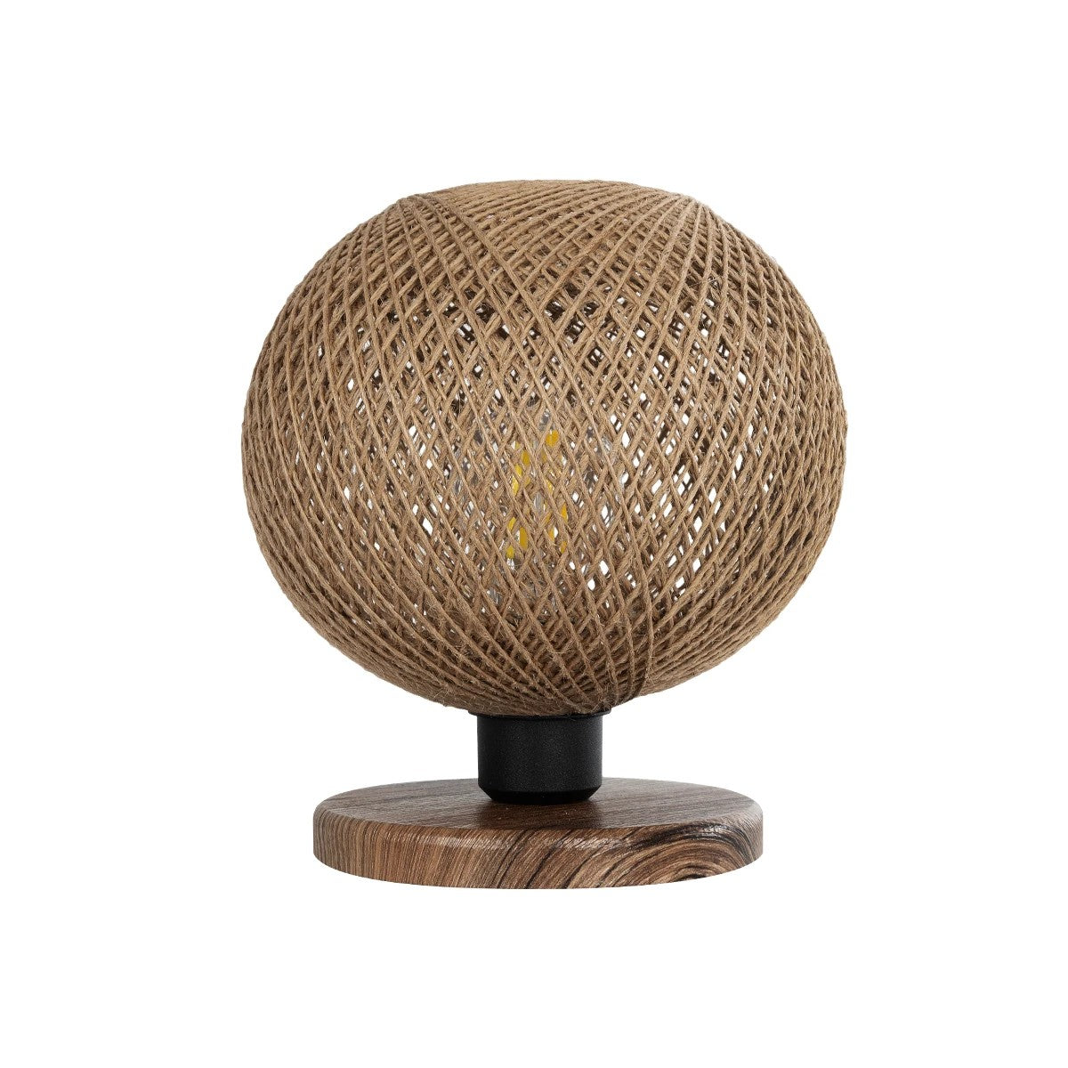 BOWL 204-0087 Μοντέρνο Επιτραπέζιο Φωτιστικό Πορτατίφ με Ντουί 1 x E27 AC 220-240V IP20 - Καφέ & Μπεζ - Μ22 x Π22 x Υ23