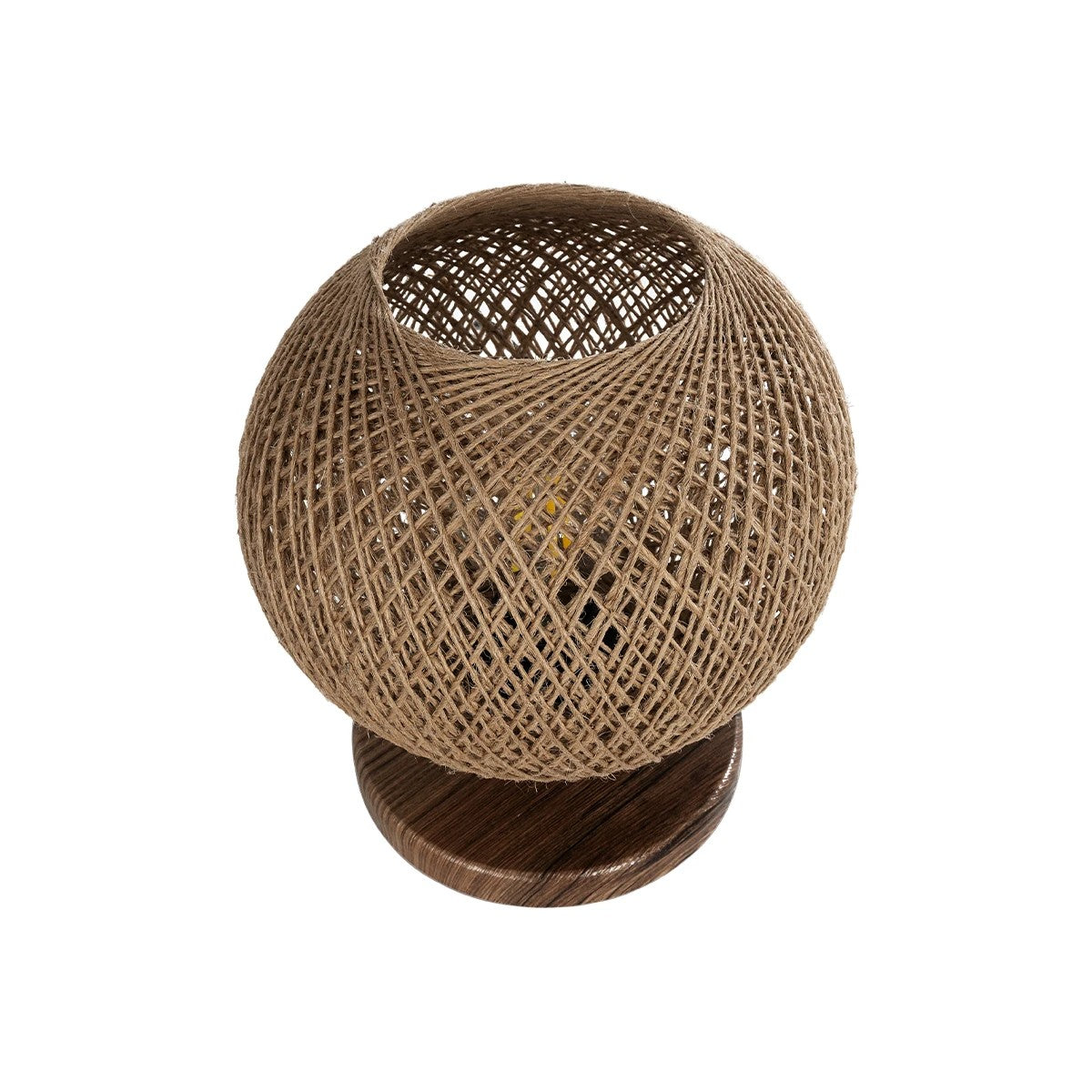 BOWL 204-0087 Μοντέρνο Επιτραπέζιο Φωτιστικό Πορτατίφ με Ντουί 1 x E27 AC 220-240V IP20 - Καφέ & Μπεζ - Μ22 x Π22 x Υ23