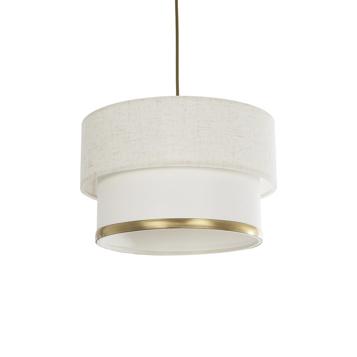 FOCUS 204-0100 Μοντέρνο Κρεμαστό Φωτιστικό Οροφής με Ντουί 1 x E27 AC 220-240V IP20 - Λευκό & Μπεζ - Μ30 x Π30 x Υ21