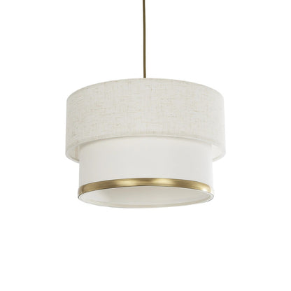 FOCUS 204-0100 Μοντέρνο Κρεμαστό Φωτιστικό Οροφής με Ντουί 1 x E27 AC 220-240V IP20 - Λευκό & Μπεζ - Μ30 x Π30 x Υ21