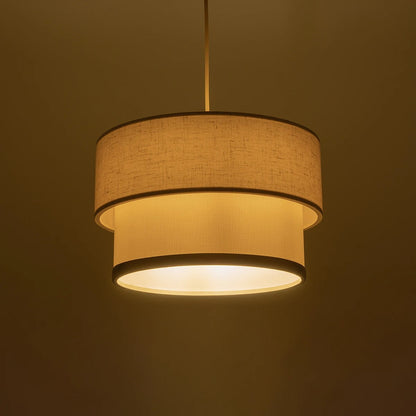 FOCUS 204-0100 Μοντέρνο Κρεμαστό Φωτιστικό Οροφής με Ντουί 1 x E27 AC 220-240V IP20 - Λευκό & Μπεζ - Μ30 x Π30 x Υ21