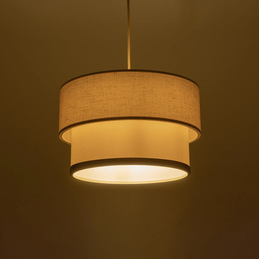 FOCUS 204-0100 Μοντέρνο Κρεμαστό Φωτιστικό Οροφής με Ντουί 1 x E27 AC 220-240V IP20 - Λευκό & Μπεζ - Μ30 x Π30 x Υ21