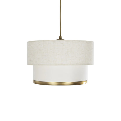 FOCUS 204-0100 Μοντέρνο Κρεμαστό Φωτιστικό Οροφής με Ντουί 1 x E27 AC 220-240V IP20 - Λευκό & Μπεζ - Μ30 x Π30 x Υ21