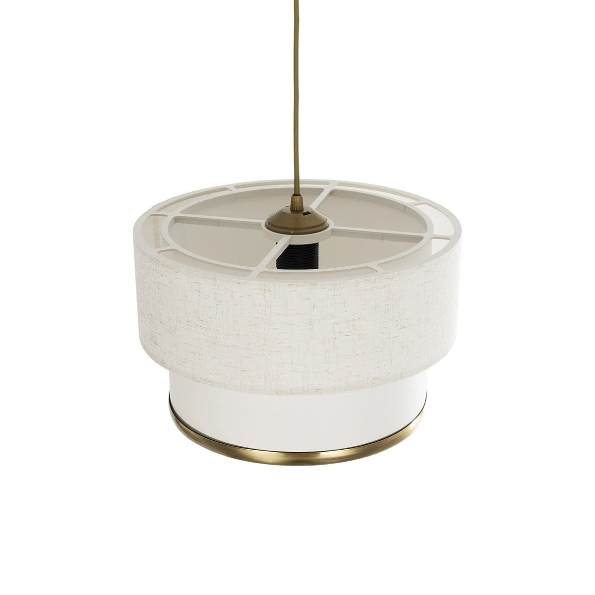 FOCUS 204-0100 Μοντέρνο Κρεμαστό Φωτιστικό Οροφής με Ντουί 1 x E27 AC 220-240V IP20 - Λευκό & Μπεζ - Μ30 x Π30 x Υ21