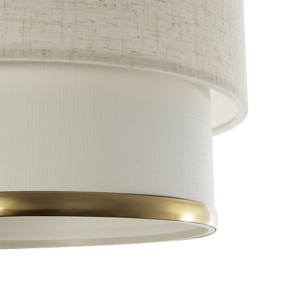 FOCUS 204-0100 Μοντέρνο Κρεμαστό Φωτιστικό Οροφής με Ντουί 1 x E27 AC 220-240V IP20 - Λευκό & Μπεζ - Μ30 x Π30 x Υ21