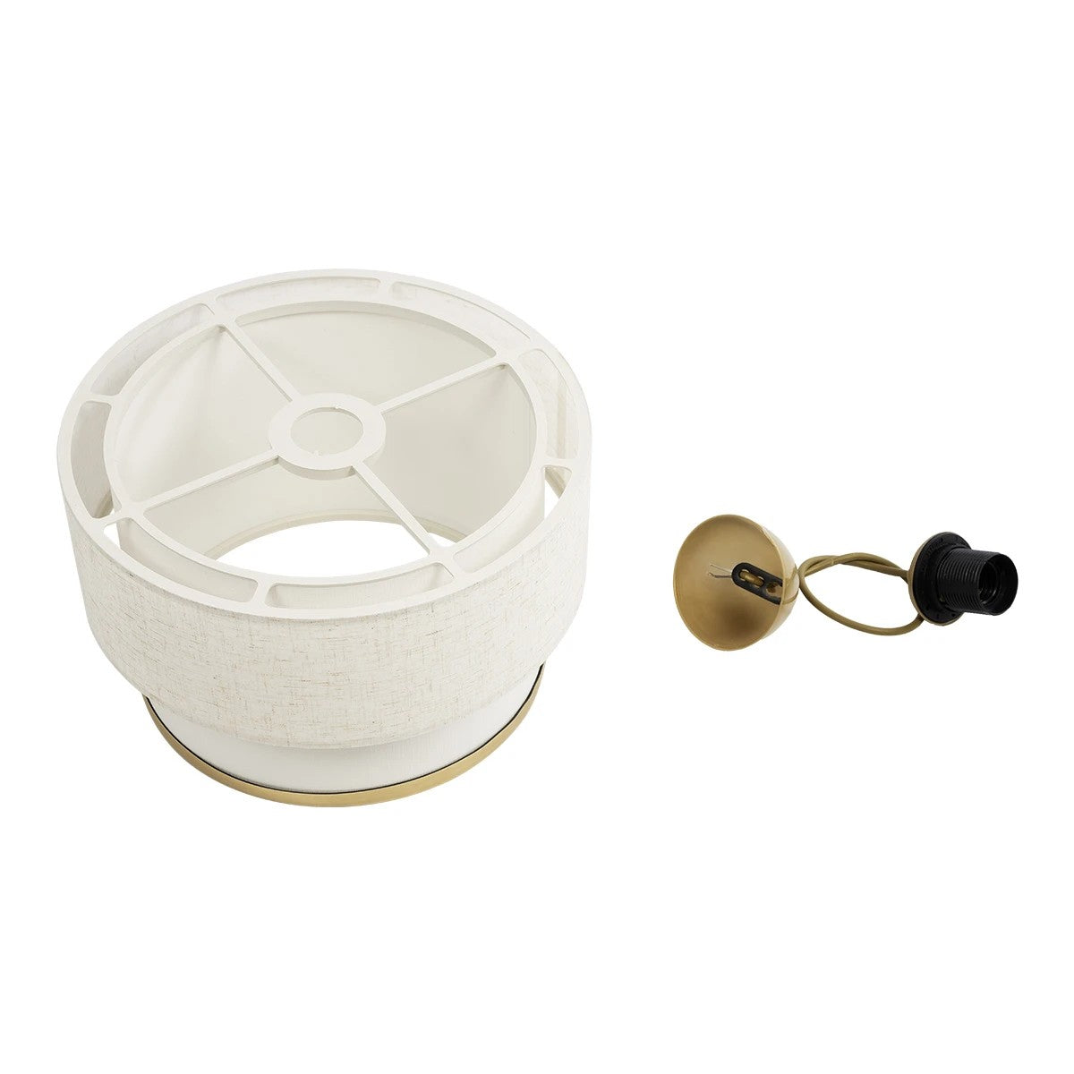 FOCUS 204-0100 Μοντέρνο Κρεμαστό Φωτιστικό Οροφής με Ντουί 1 x E27 AC 220-240V IP20 - Λευκό & Μπεζ - Μ30 x Π30 x Υ21