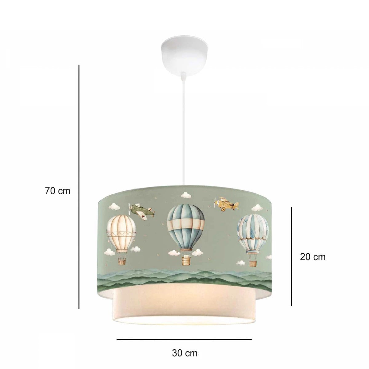 BALLON 204-0120 Παιδικό Κρεμαστό Φωτιστικό Φιγούρα Μονόφωτο 1 x E27 IP20 Πολύχρωμο Ύφασμα - Μ30 x Π30 x Υ70cm