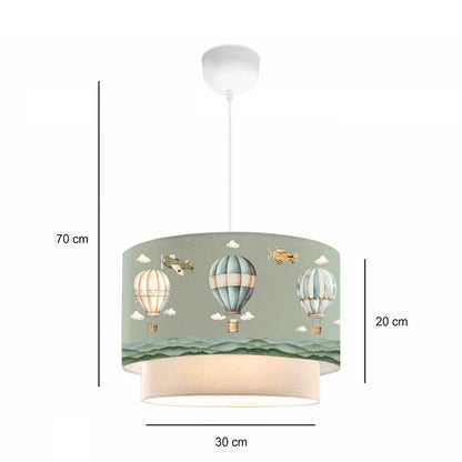 BALLON 204-0120 Παιδικό Κρεμαστό Φωτιστικό Φιγούρα Μονόφωτο 1 x E27 IP20 Πολύχρωμο Ύφασμα - Μ30 x Π30 x Υ70cm