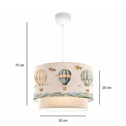 BALLON 204-0121 Παιδικό Κρεμαστό Φωτιστικό Φιγούρα Μονόφωτο 1 x E27 IP20 Πολύχρωμο Ύφασμα - Μ30 x Π30 x Υ70cm