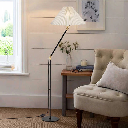 FLY 204-0127 Μοντέρνο Eπιδαπέδιο Φωτιστικό Μονόφωτο 1 x E27 IP20 Μαύρο & Χρυσό Μέταλλο με Μπεζ Ύφασμα - Μ38 x Π38 x Υ155