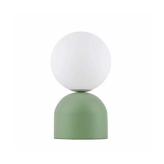 MAGIC 204-0130 Μοντέρνο Eπιτραπέζιο Φωτιστικό Μονόφωτο 1 x E27 IP20 Πράσινο Μέταλλο με Λευκό Γυαλί - Μ13 x Π13 x Υ28cm