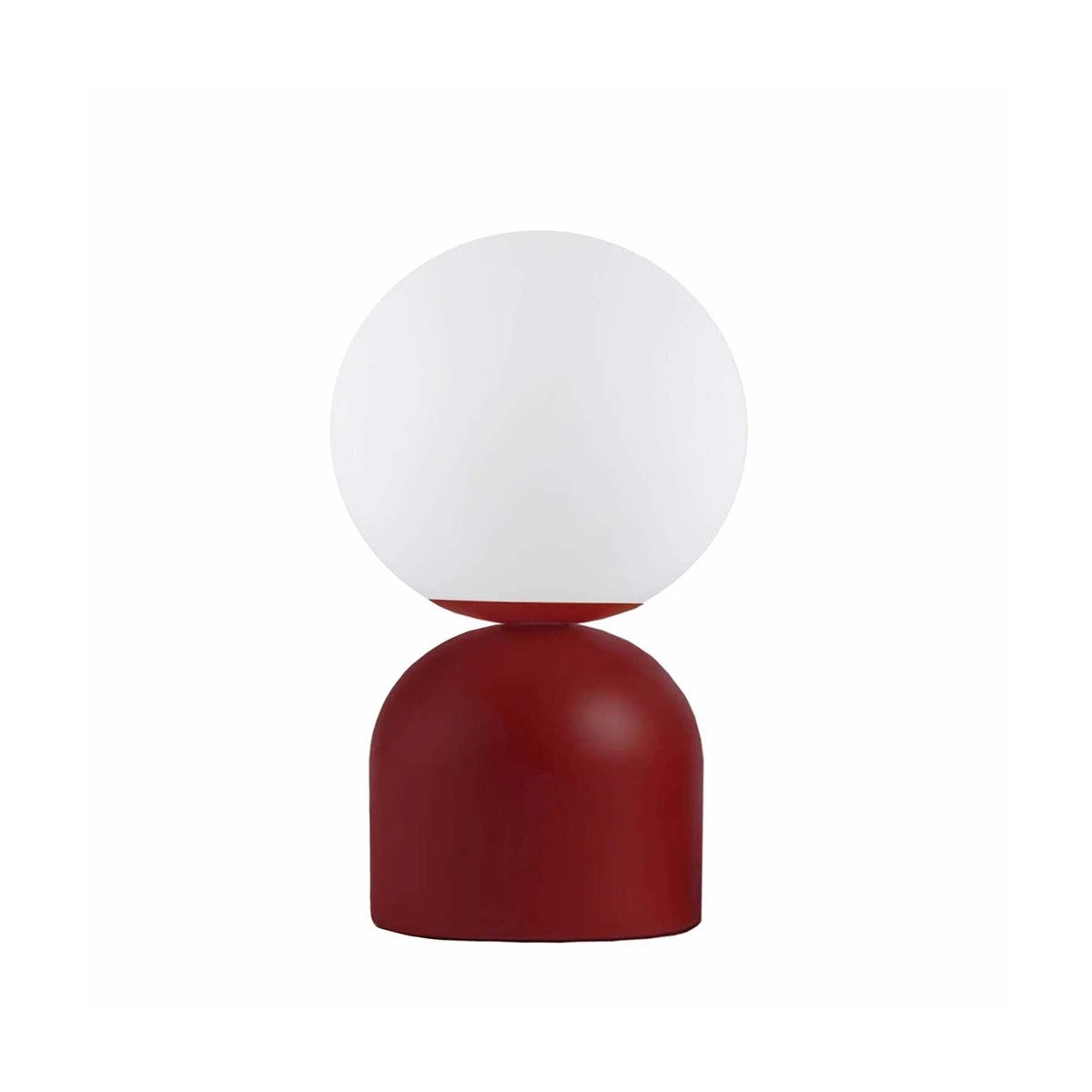 MAGIC 204-0135 Μοντέρνο Eπιτραπέζιο Φωτιστικό Μονόφωτο 1 x E27 IP20 Κόκκινο Μέταλλο με Λευκό Γυαλί - Μ13 x Π13 x Υ28cm