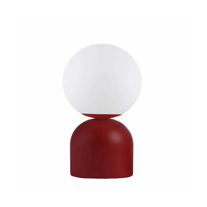 MAGIC 204-0135 Μοντέρνο Eπιτραπέζιο Φωτιστικό Μονόφωτο 1 x E27 IP20 Κόκκινο Μέταλλο με Λευκό Γυαλί - Μ13 x Π13 x Υ28cm