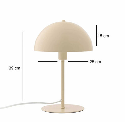 GASCEIO 204-0140 Μοντέρνο Eπιτραπέζιο Φωτιστικό Μονόφωτο 1 x E27 IP20 Μπεζ Μέταλλο - Μ25 x Π25 x Υ39cm