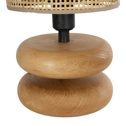 KLOO 204-0143 Boho Επιτραπέζιο Φωτιστικό Πορτατίφ με Ντουί 1 x E14 AC 220-240V IP20 - Καφέ & Μπεζ - Μ15 x Π15 x Υ35